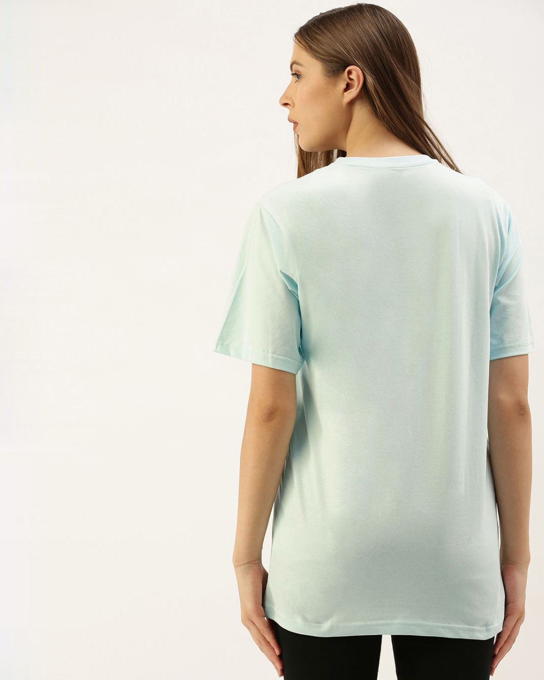 Shop Women's Blue Graphic Print T-shirt-Back