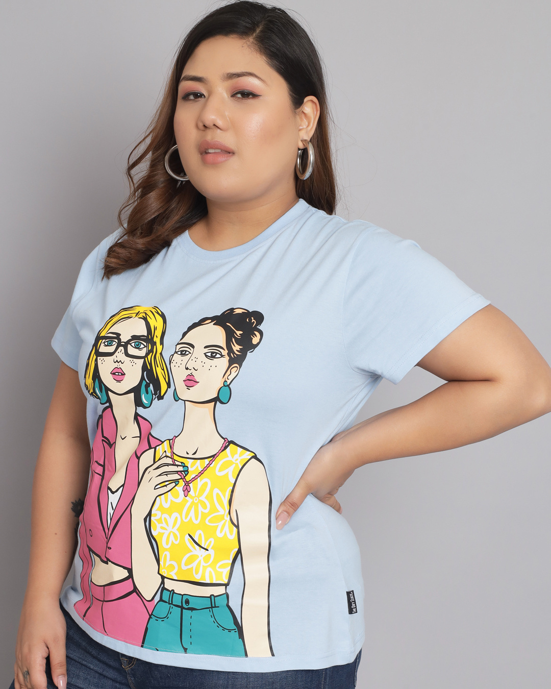 Shop Women's Blue Graphic Printed T-shirt-Back