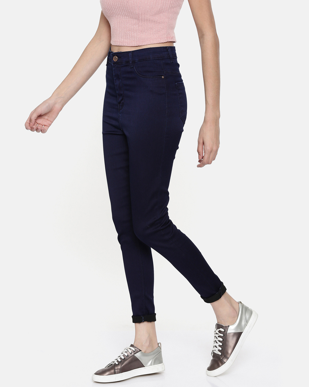 Shop Women's Blue High Rise Skinny Fit Jeans-Back