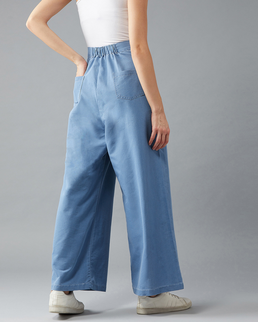 Shop Women's Blue High Rise Wide Leg Jeans-Back