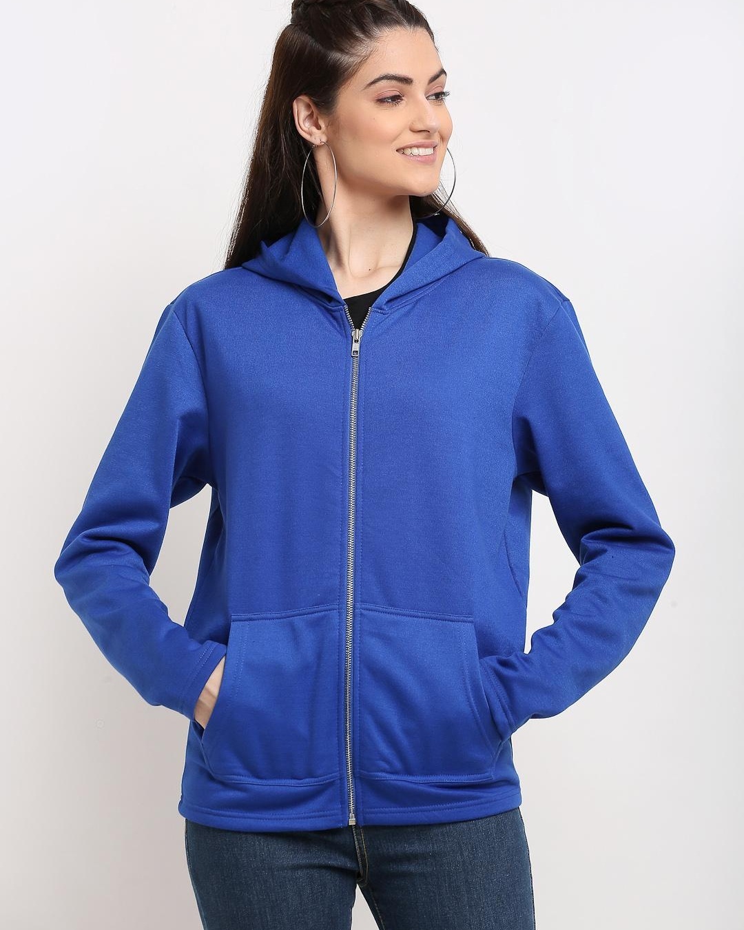 Buy Women's Blue Hoodie Online at Bewakoof