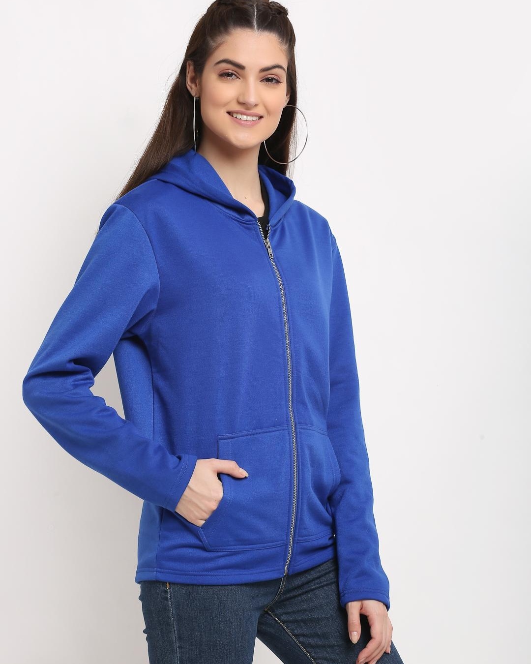 Shop Women's Blue Hoodie-Back