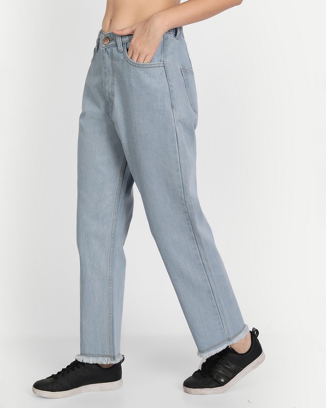 Shop Women's Blue Loose Comfort Fit Jeans-Back