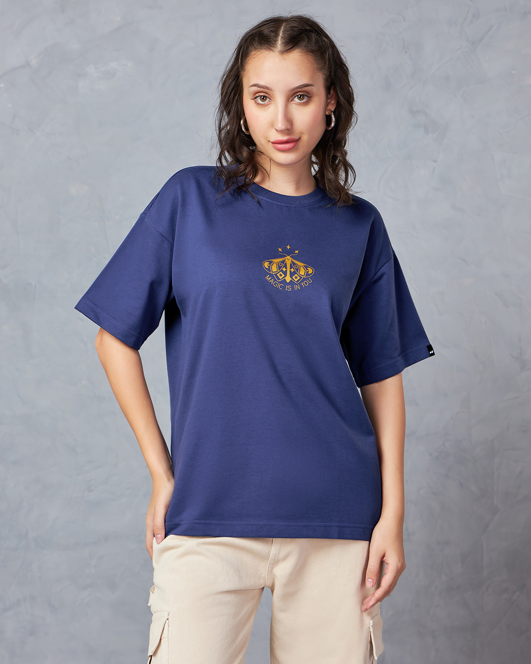 Shop Women's Blue Magic In You Graphic Printed Oversized T-shirt-Back