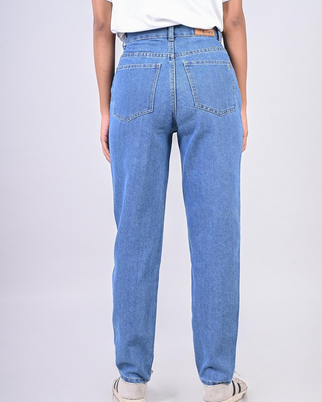 Shop Women's Blue Mom Fit Jeans-Back