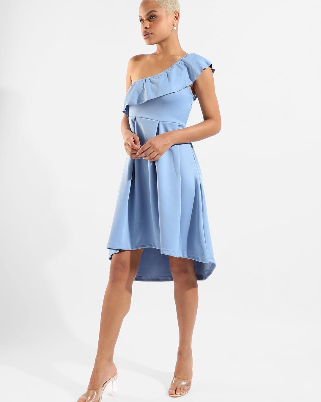 Buy Women's Blue One Shoulder Dress for Women Blue Online at Bewakoof