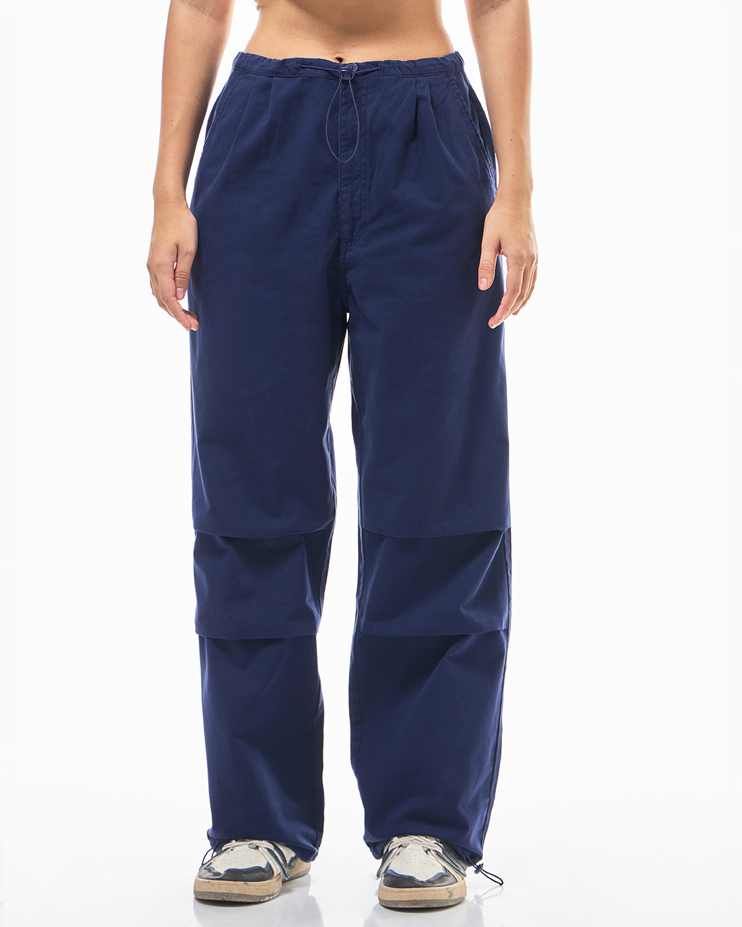 Shop Women's Blue Oversized Parachute Pants-Back