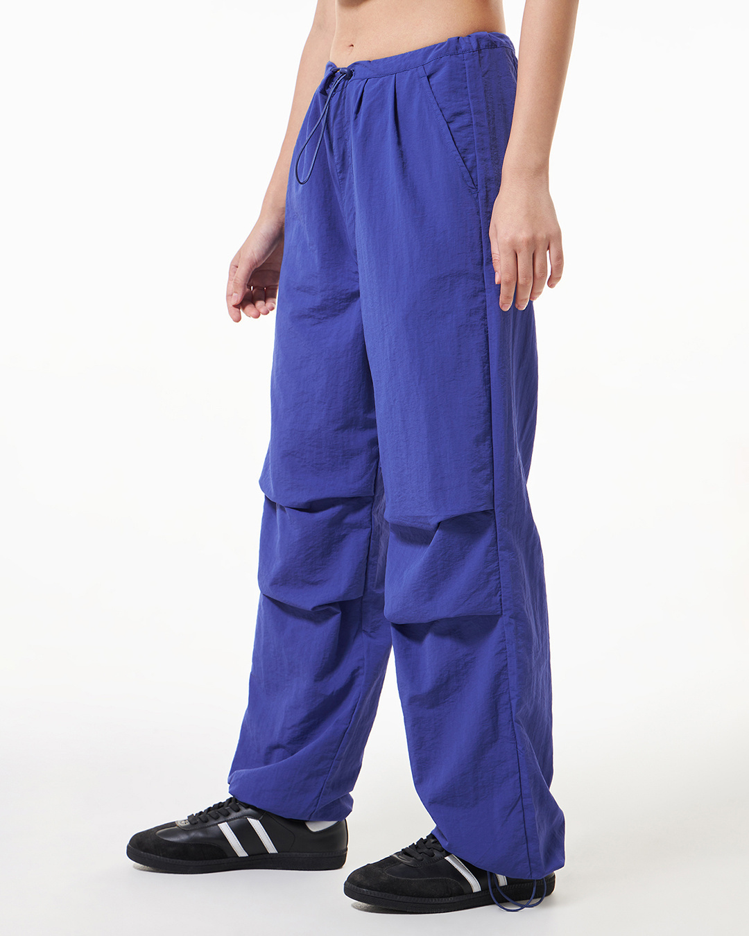 Shop Women's Blue Oversized Parachute Pants-Back