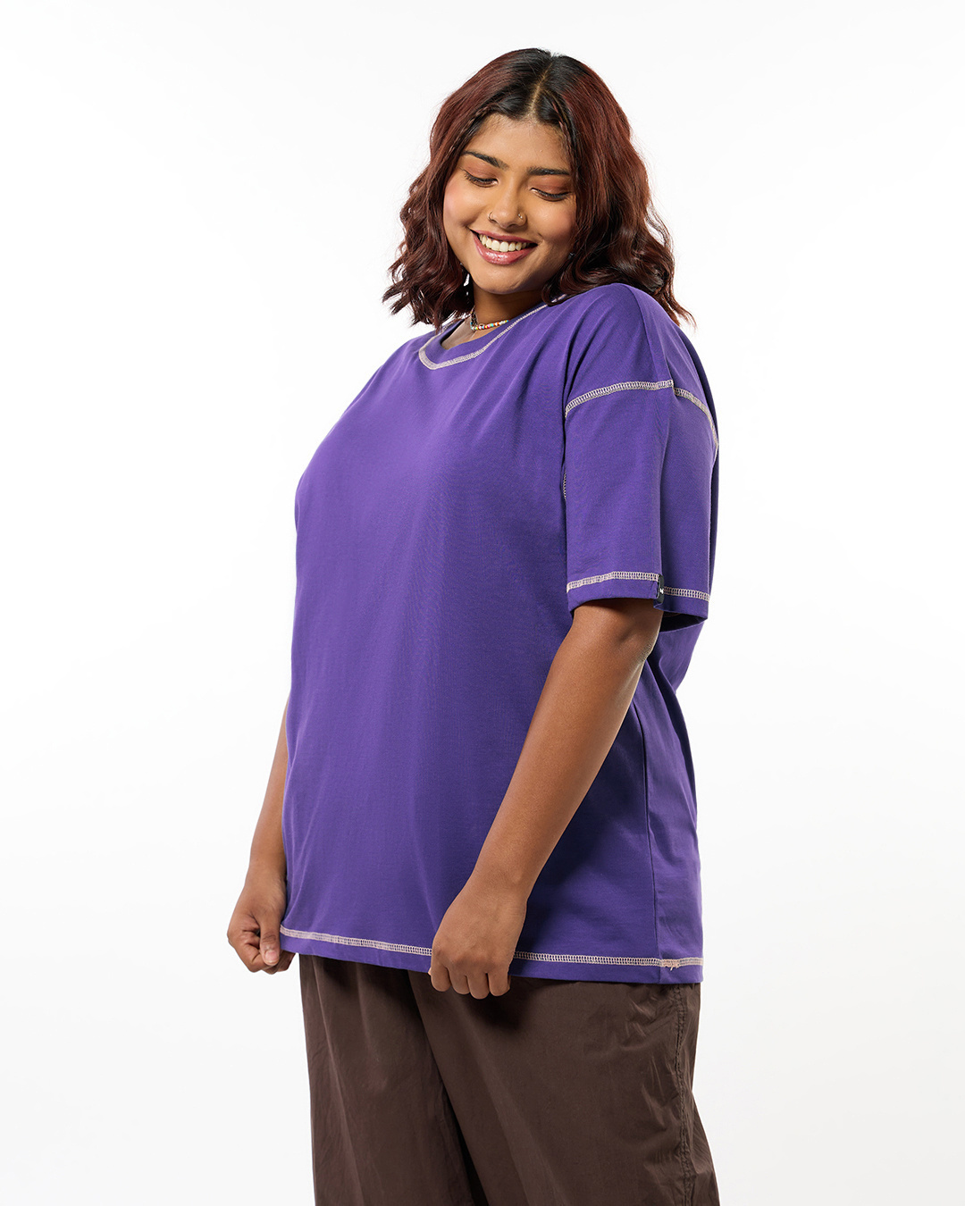 Shop Women's Skipper Blue Oversized Plus Size T-shirt-Back