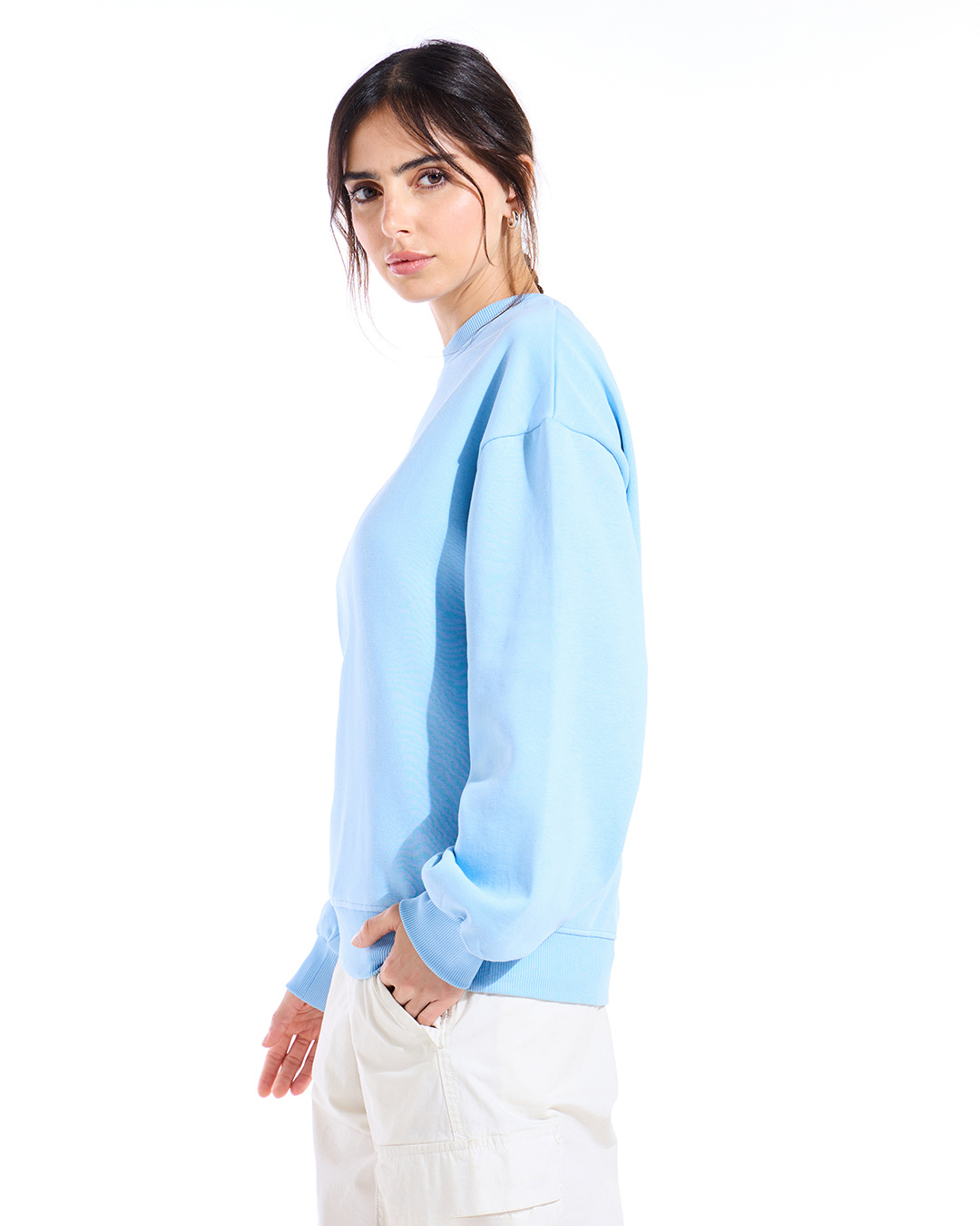 Shop Women's Blue Oversized Sweatshirt-Back