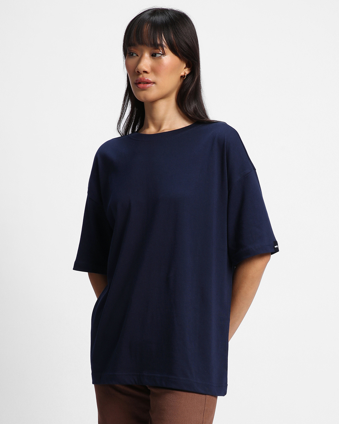 Shop Women's Blue Oversized T-shirt-Back