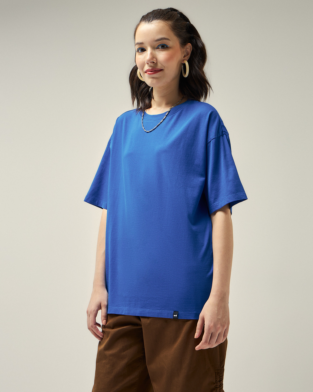 Shop Women's Blue Oversized T-shirt-Back