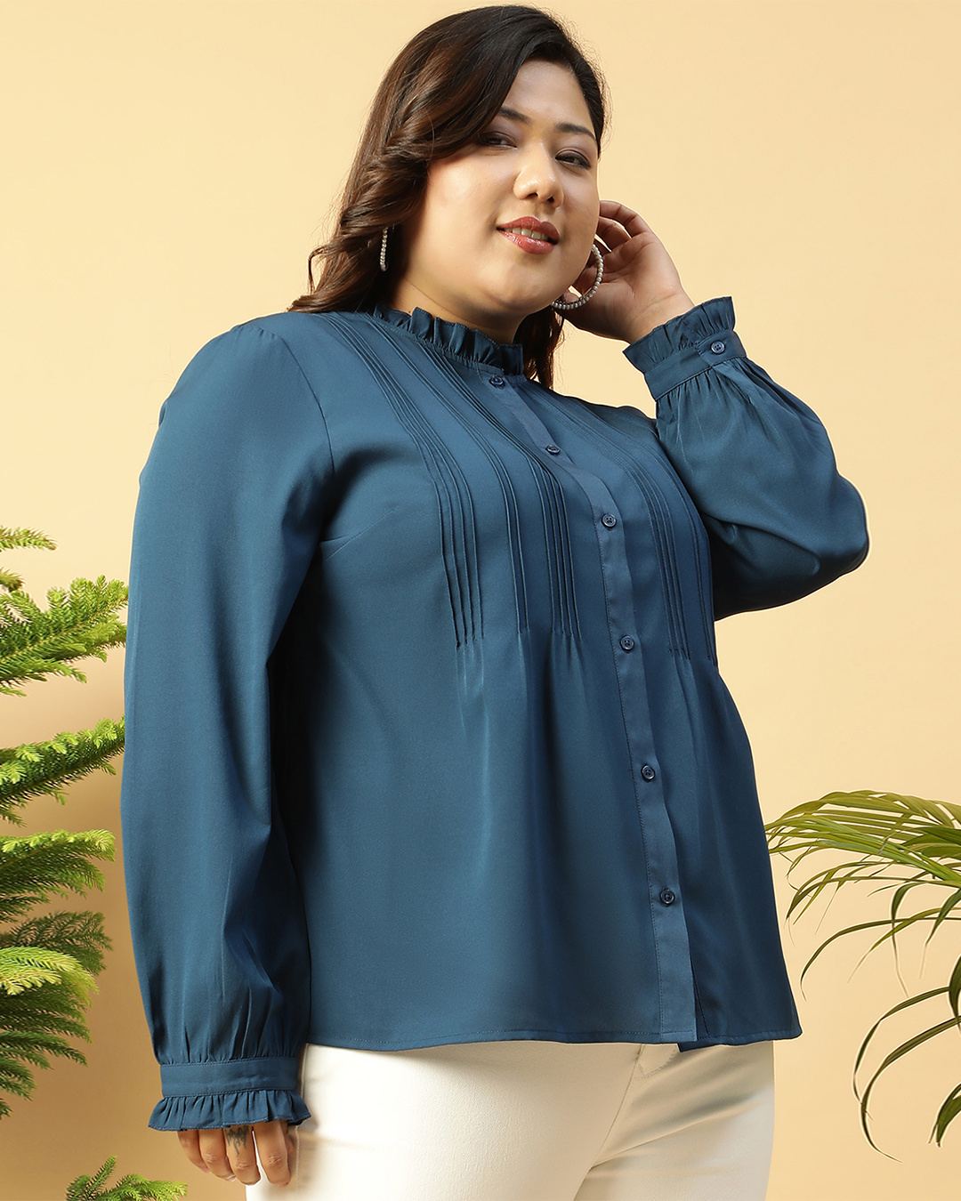 Shop Women's Blue Plus Size Shirt-Back
