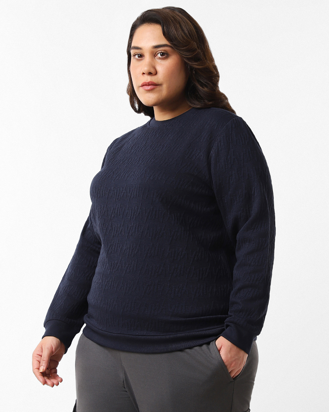 Shop Women's Blue Plus Size Sweatshirt-Back