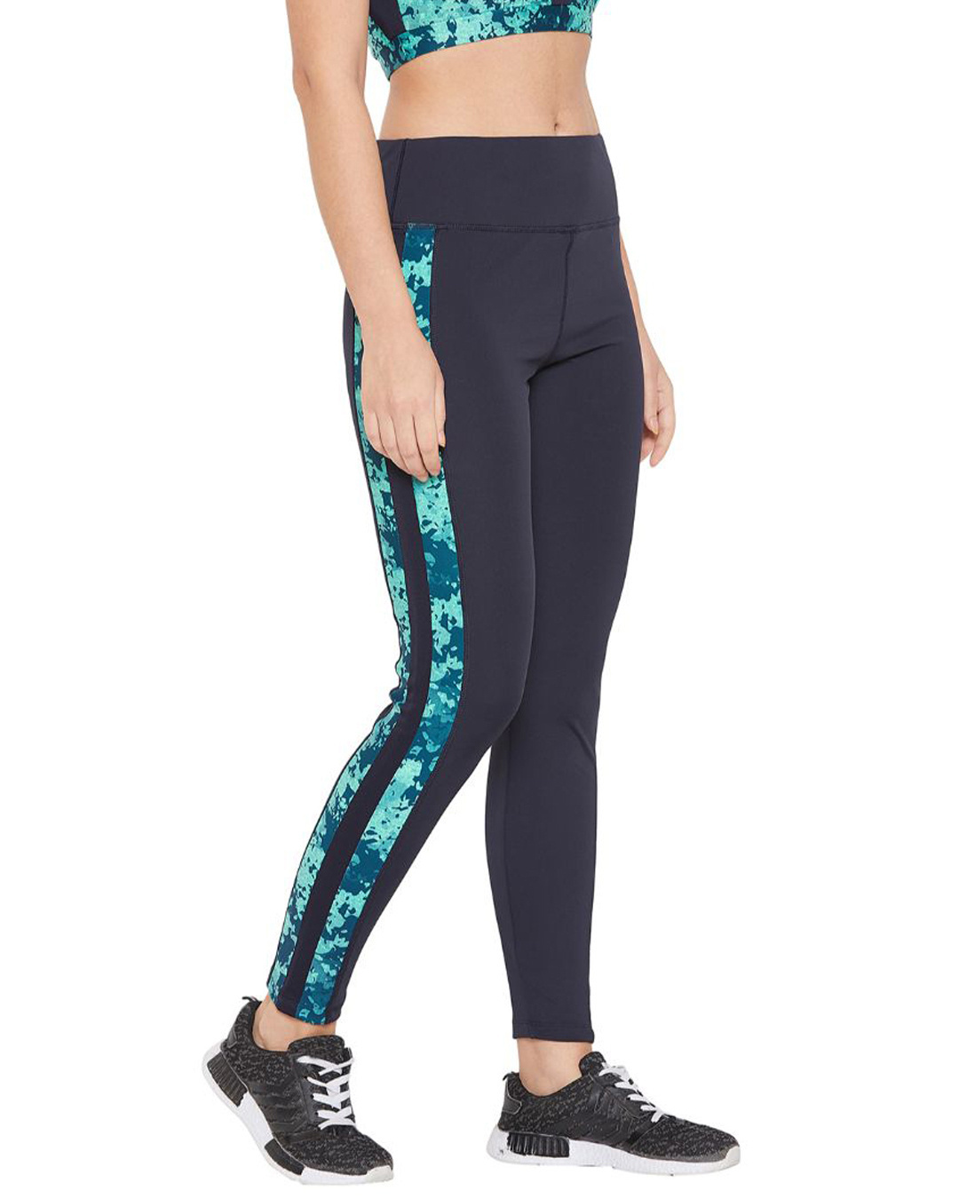 Shop Women's Blue Printed Tights-Back