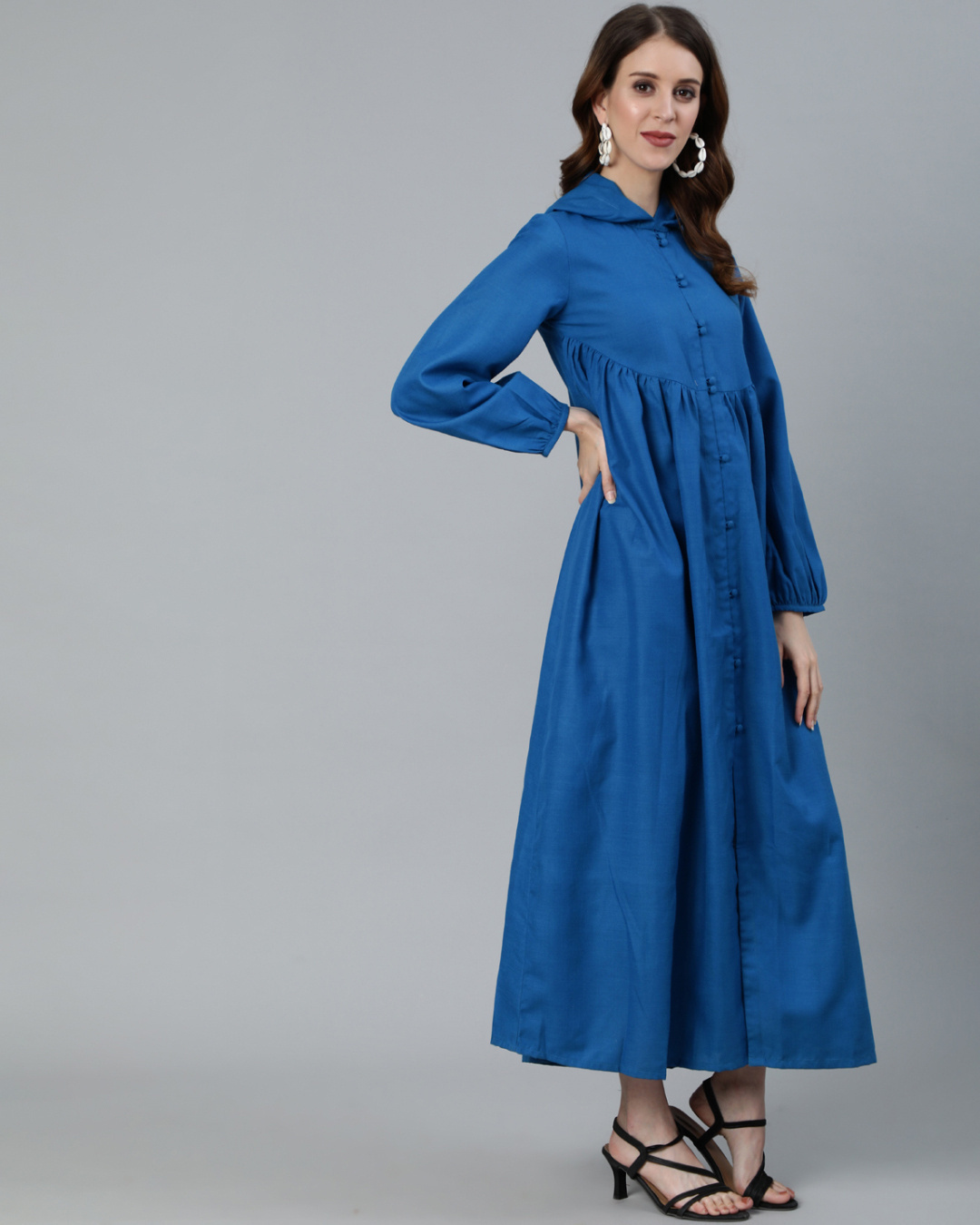 Shop Women's Blue Relaxed Fit Dress-Back