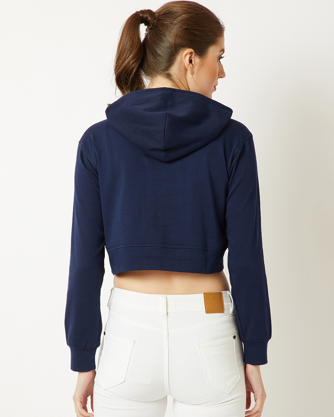 Shop Women's Blue Relaxed Fit I Am Your Density Pompom Sweatshirt-Back