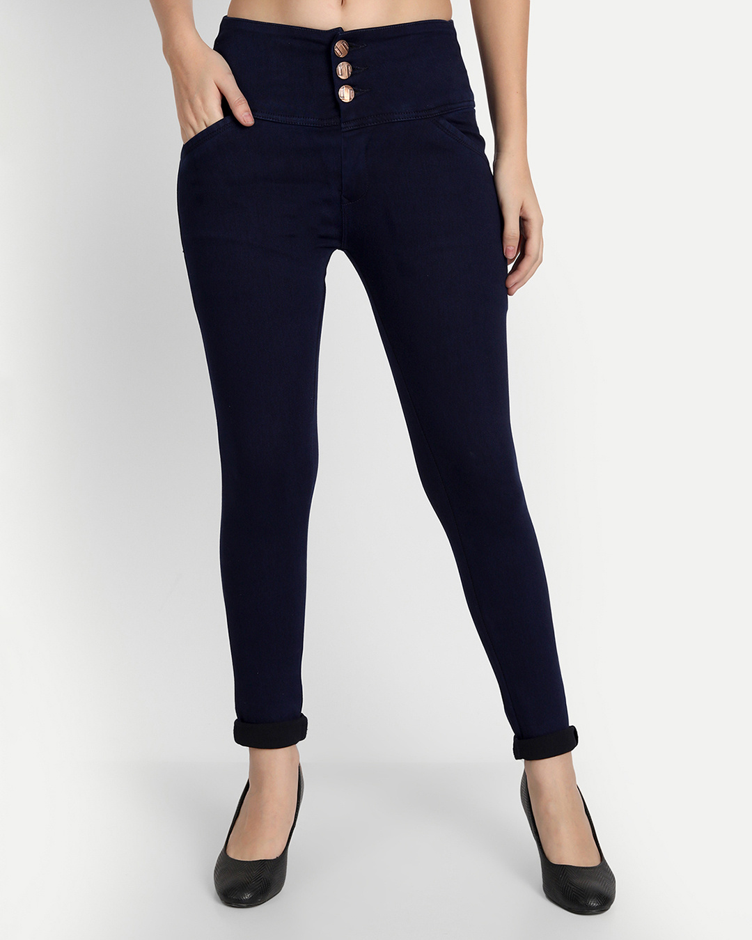 Blue Cotton Women Skinny Jean