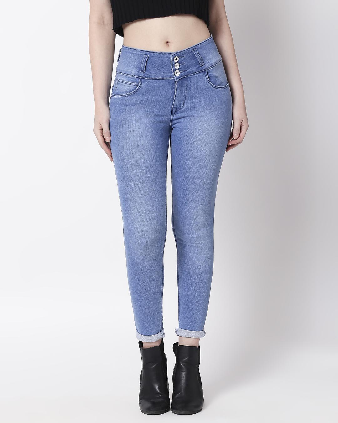 Buy Women's Blue Slim Fit High Rise Clean Look Stretchable Jeans for Women  Blue Online at Bewakoof
