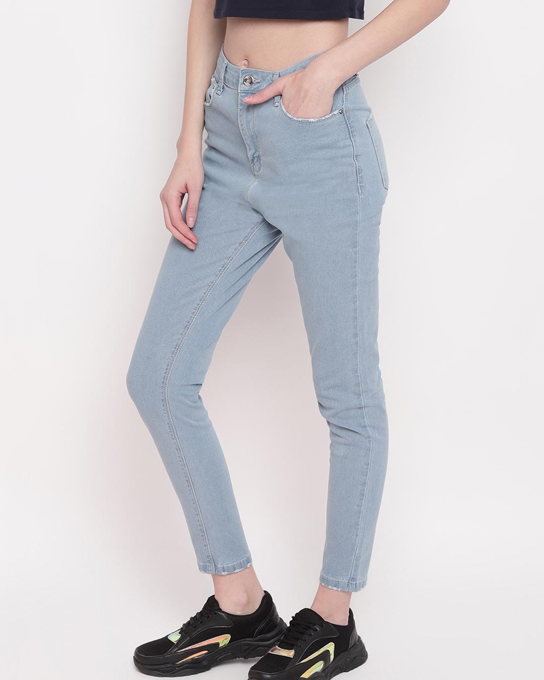 Shop Women's Blue Slim Fit Jeans-Back