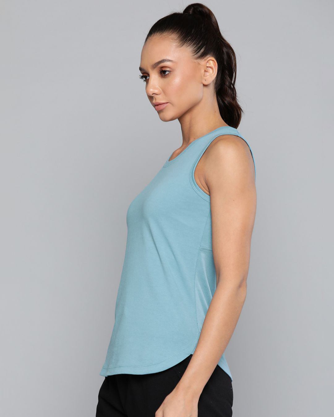 Shop Women's Blue Slim Fit T-shirt-Back
