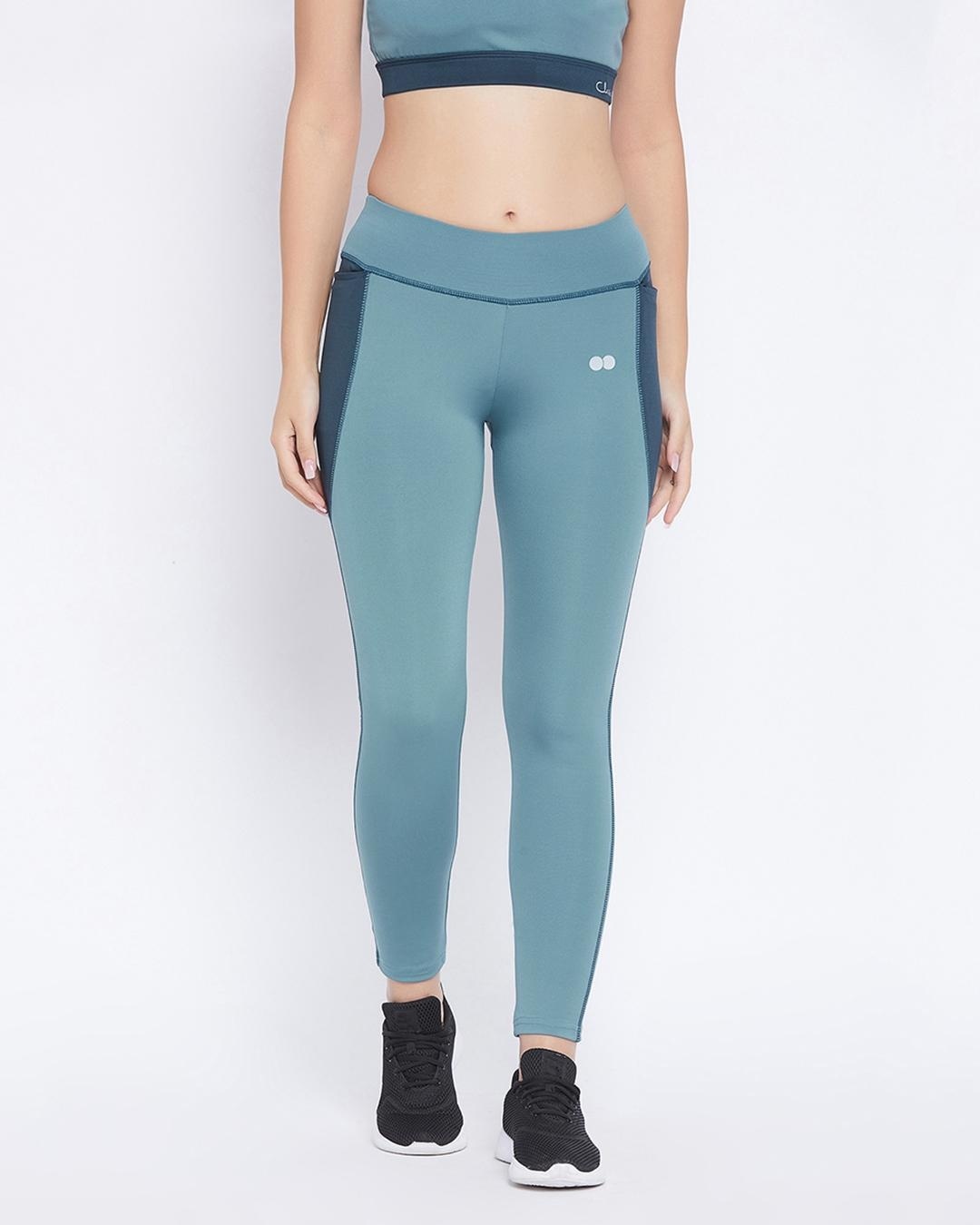 Shop Women's Blue Slim Fit Tights-Back