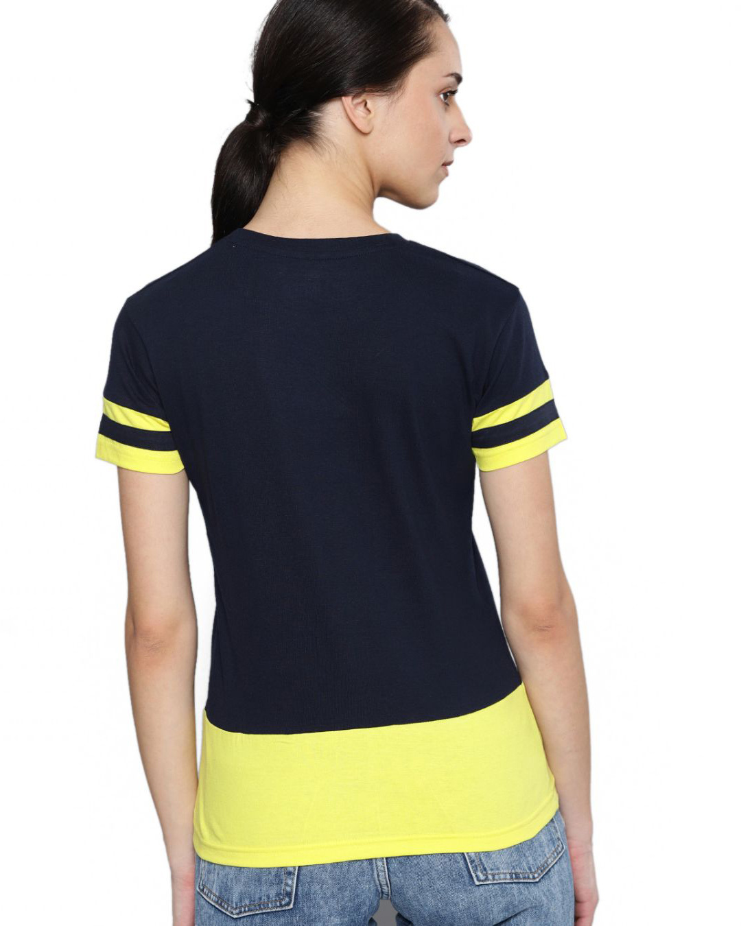 Shop Women's Blue Solid T-shirt-Back
