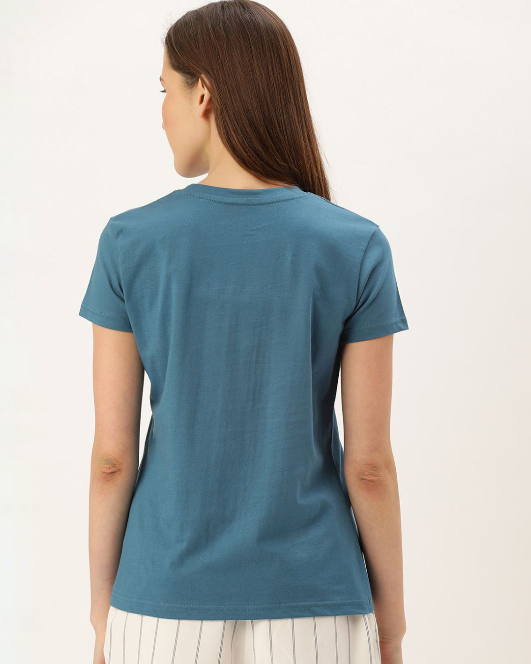Shop Women's Blue Solid T-shirt-Back