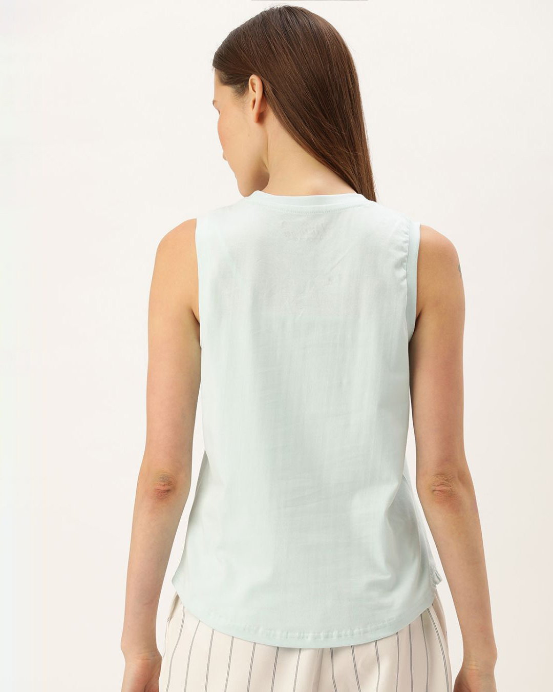 Shop Women's Blue Solid T-shirt-Back