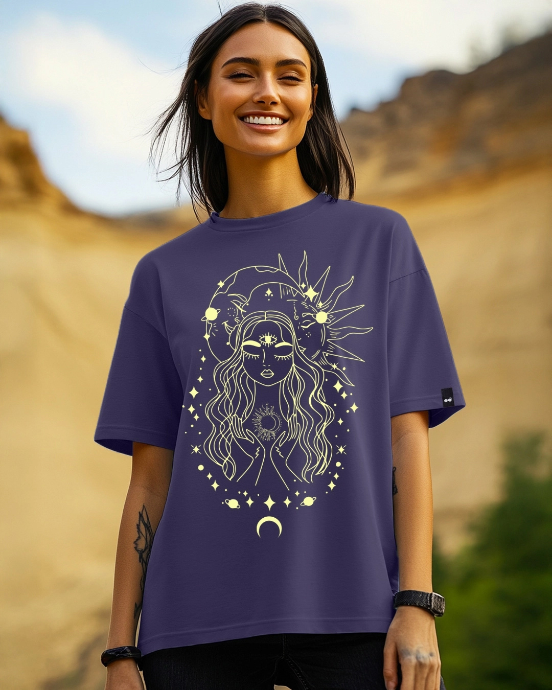 ◆MOONDAL◆ Eve Cotton Tshirt in Blue MOONDAL 문달