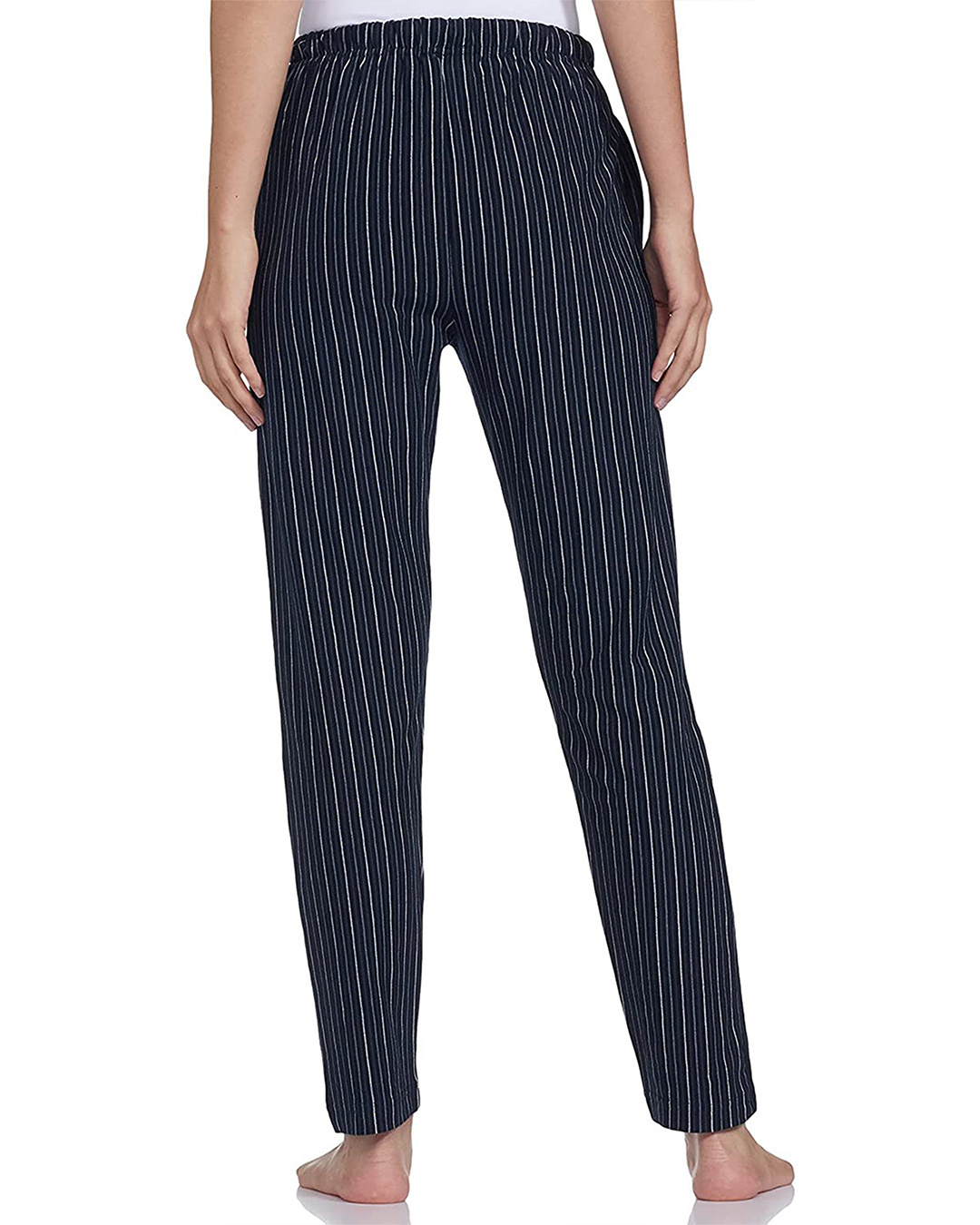 Shop Women's Blue Striped Cotton Pyjamas-Back