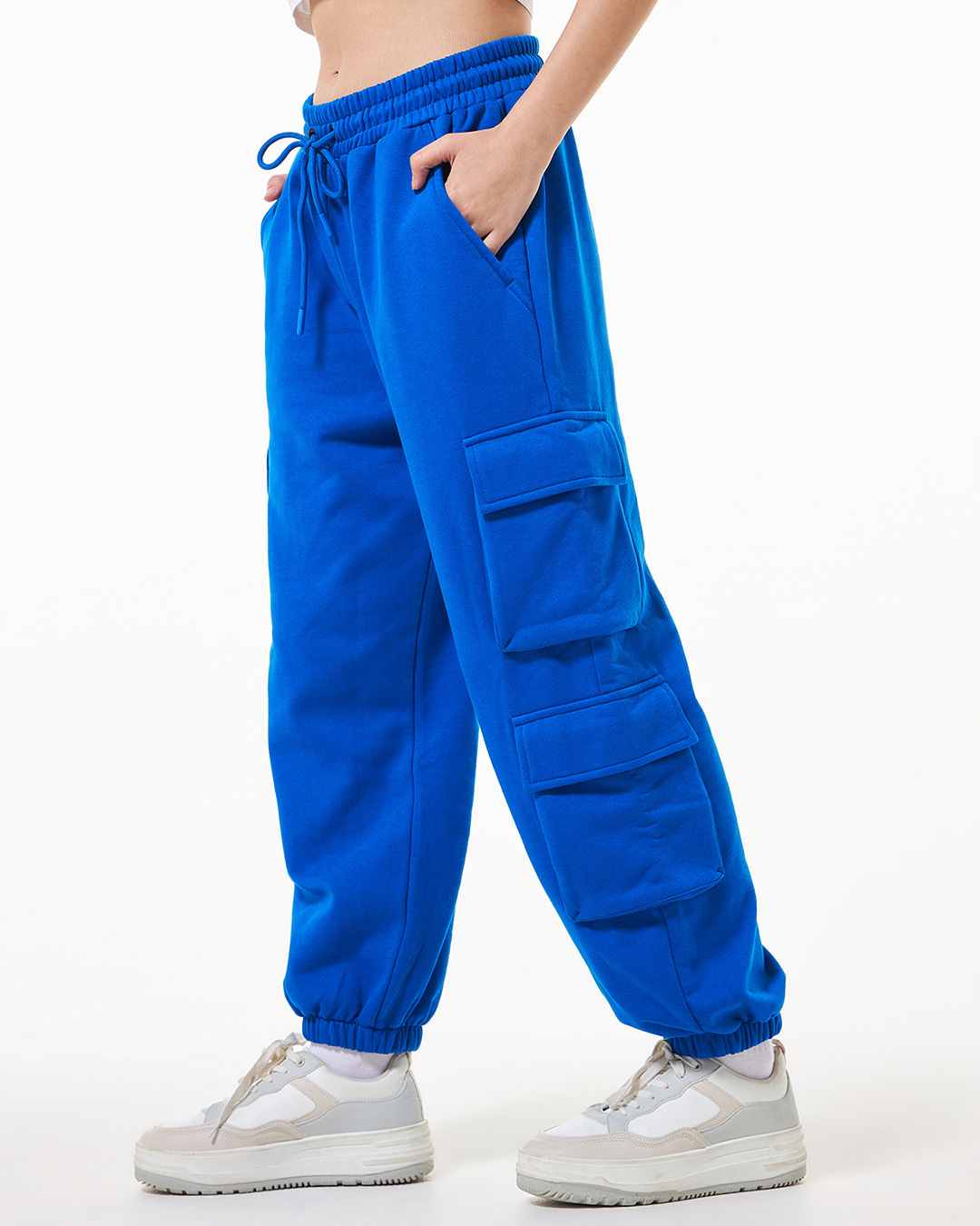 Shop Women's Blue Super Loose Fit Joggers-Back