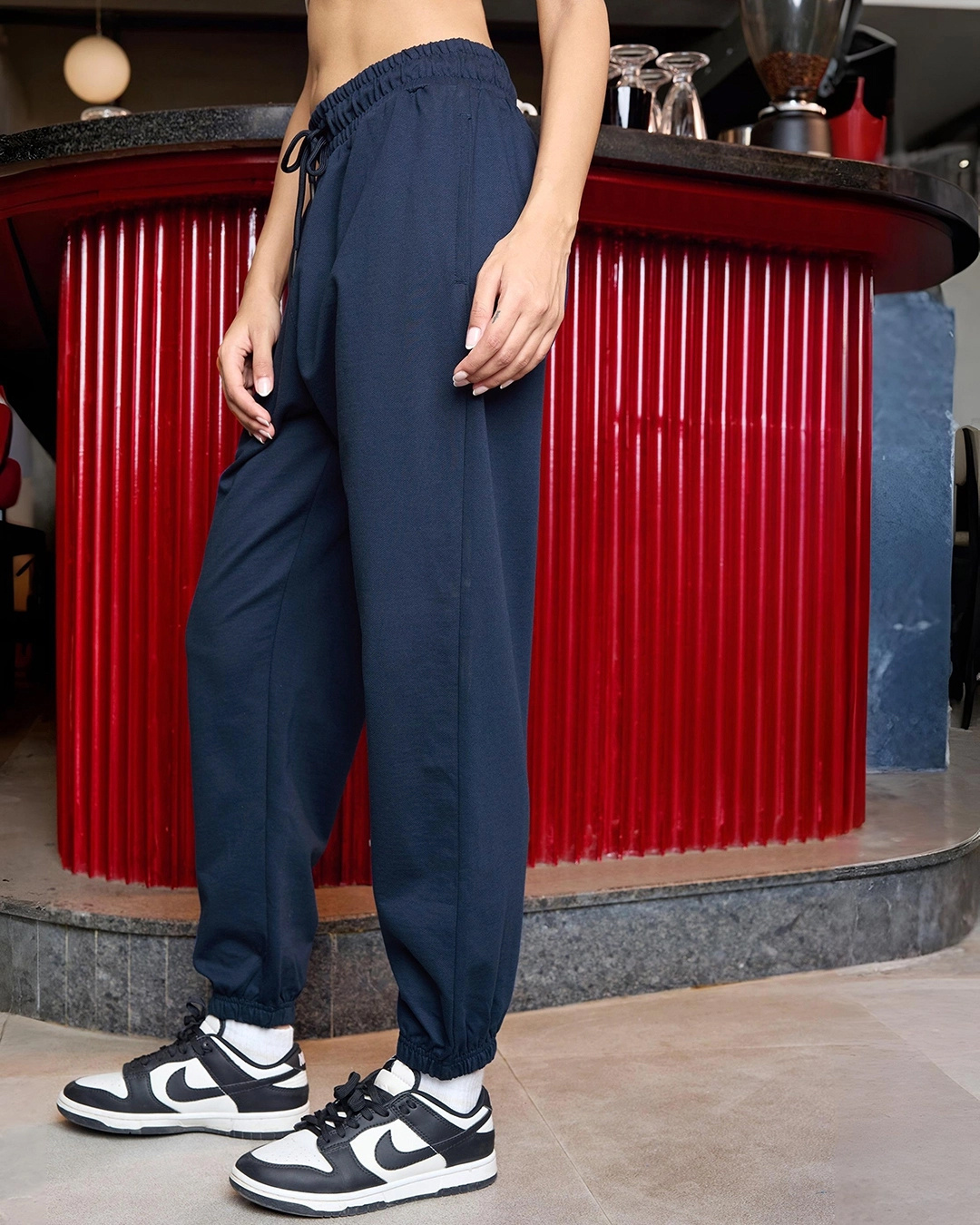 Shop Women's Blue Super Loose Fit Joggers-Back