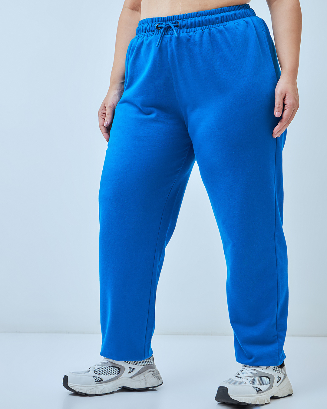 Shop Women's Blue Super Loose Fit Plus Size Joggers-Back