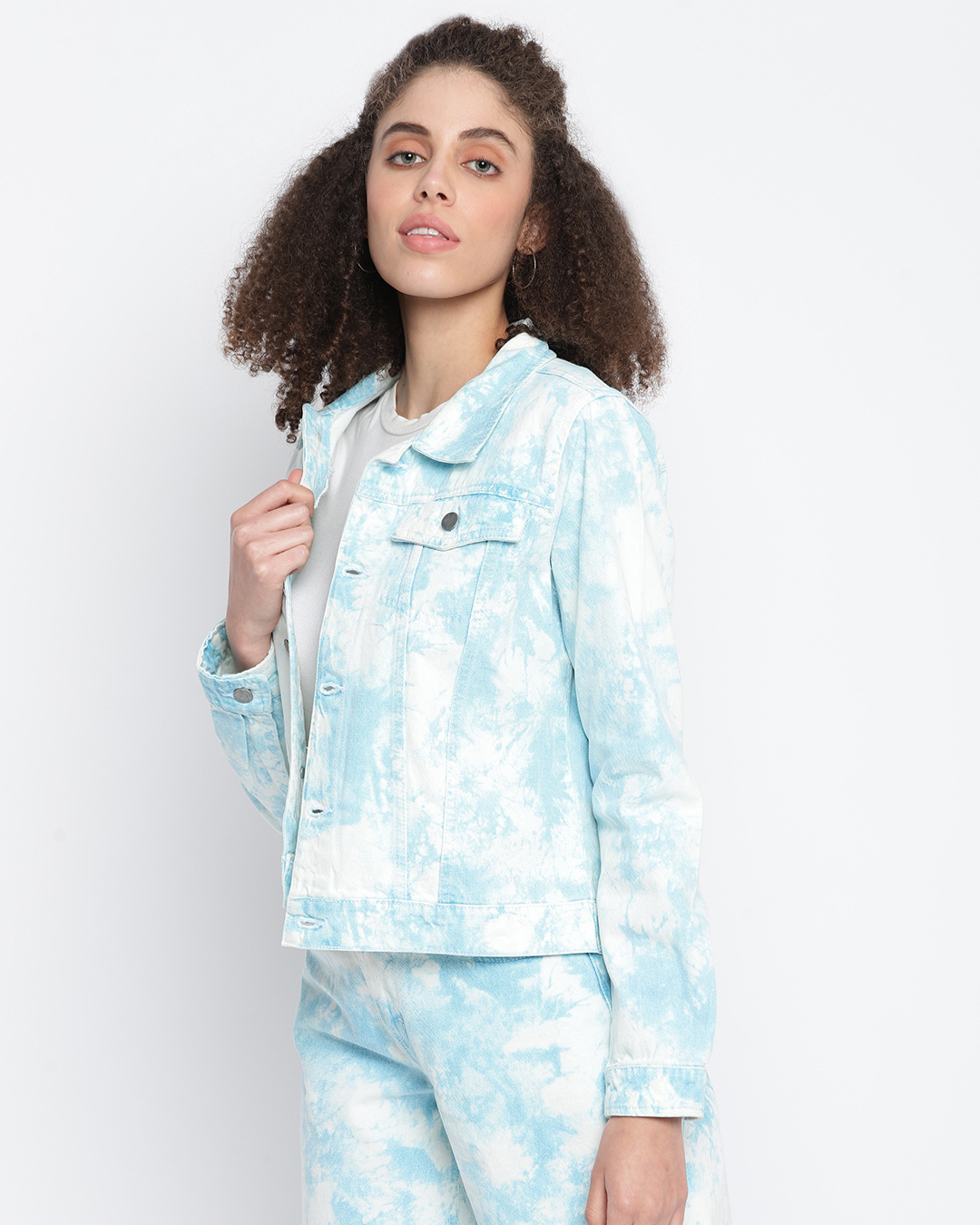 Shop Women's Blue Tie & Dye Jacket-Back