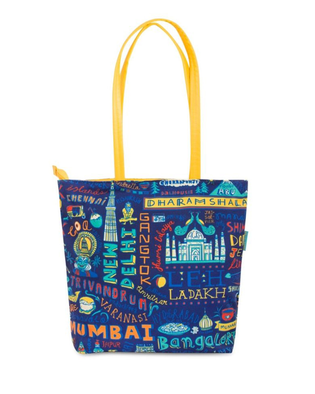 Shop Women's Blue Travel Diaries Tote Bag-Front