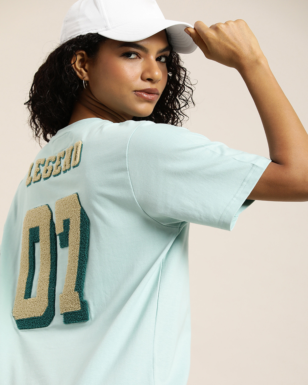 Buy Women's Blue Typographic Oversized Tshirt for Women Blue Online at