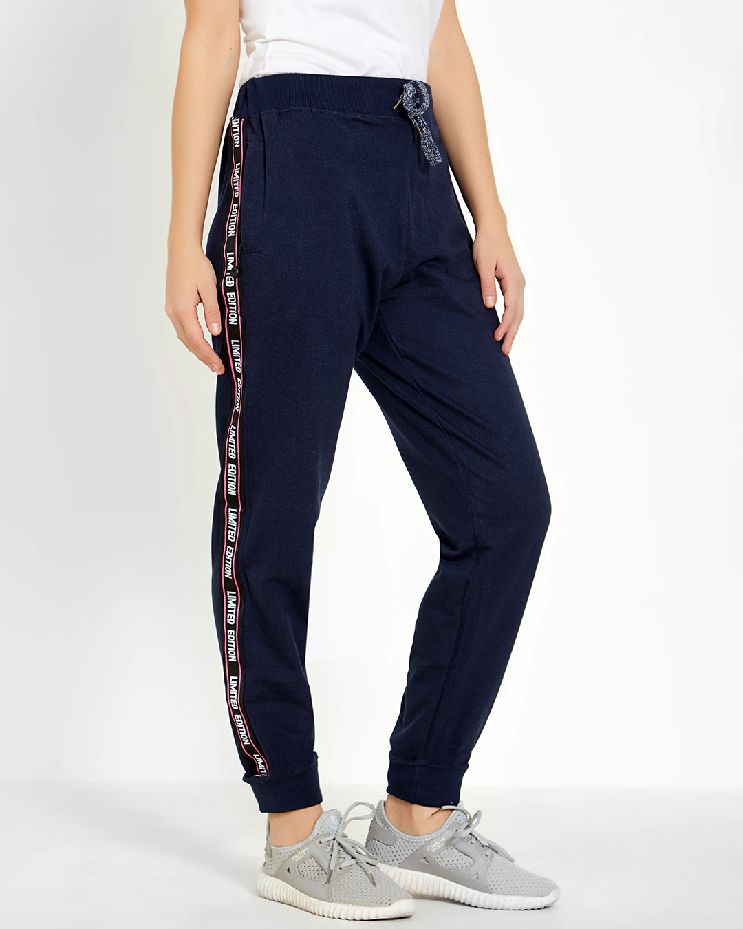 Women Dark Blue Relaxed Fit Denim Joggers