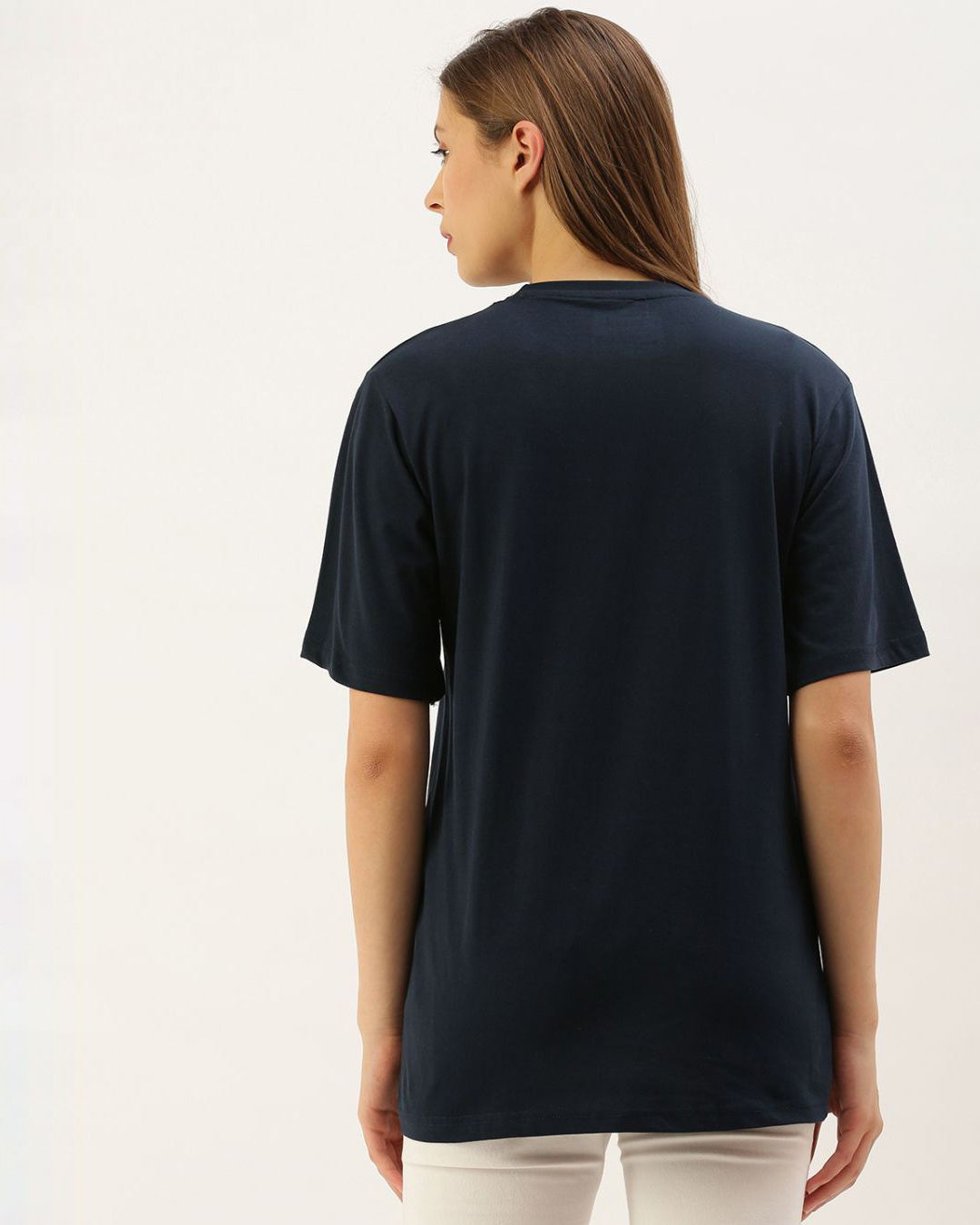 Shop Women's Blue Typography T-shirt-Back