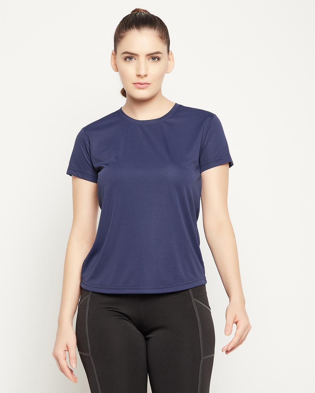 Buy Women s Blue Unstoppable Typography Activewear T shirt For Women buy-women-s-blue-unstoppable-typography-activewear-t-shirt-for-women