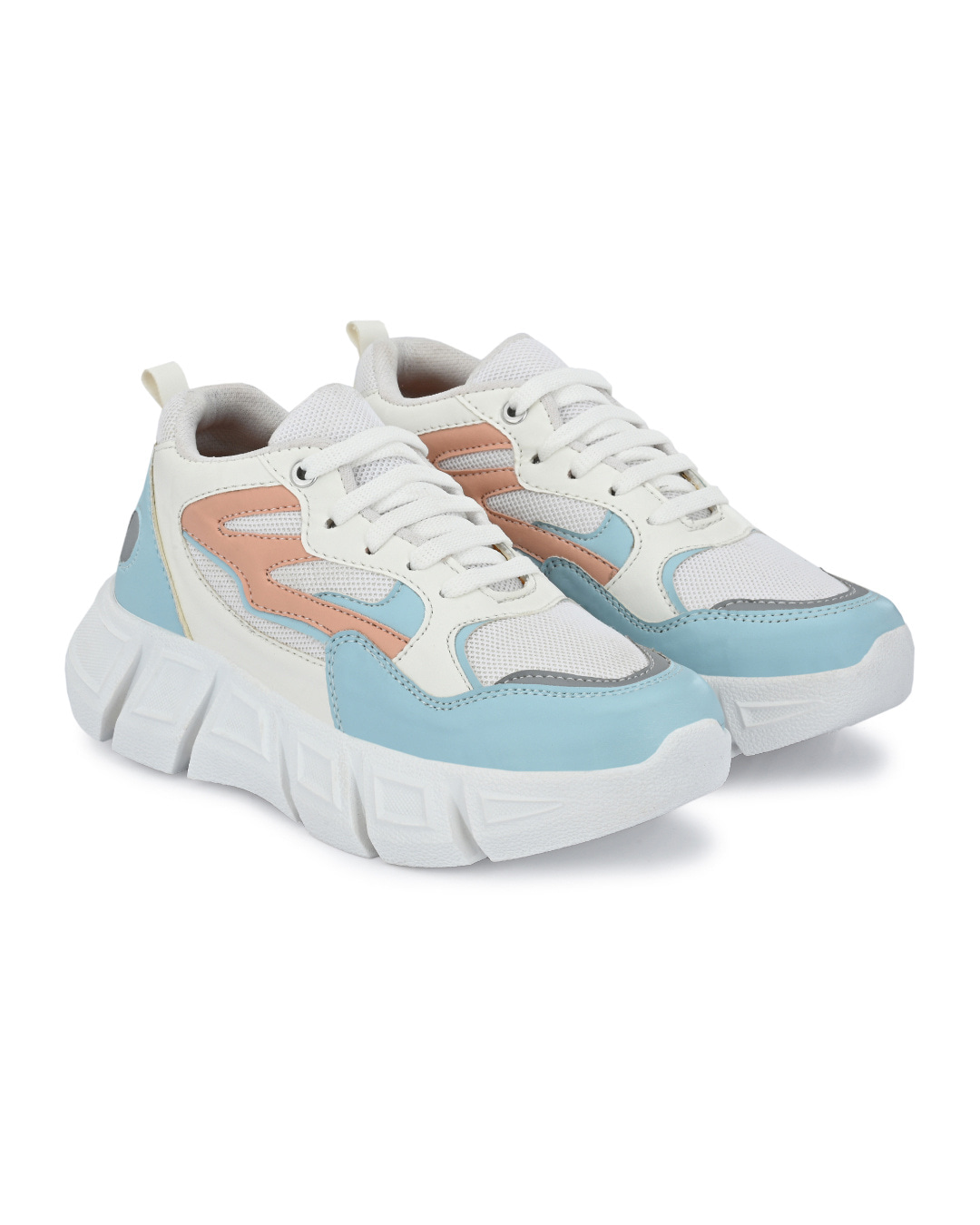 Buy Women s Blue White Color Block Sneakers Online in India at