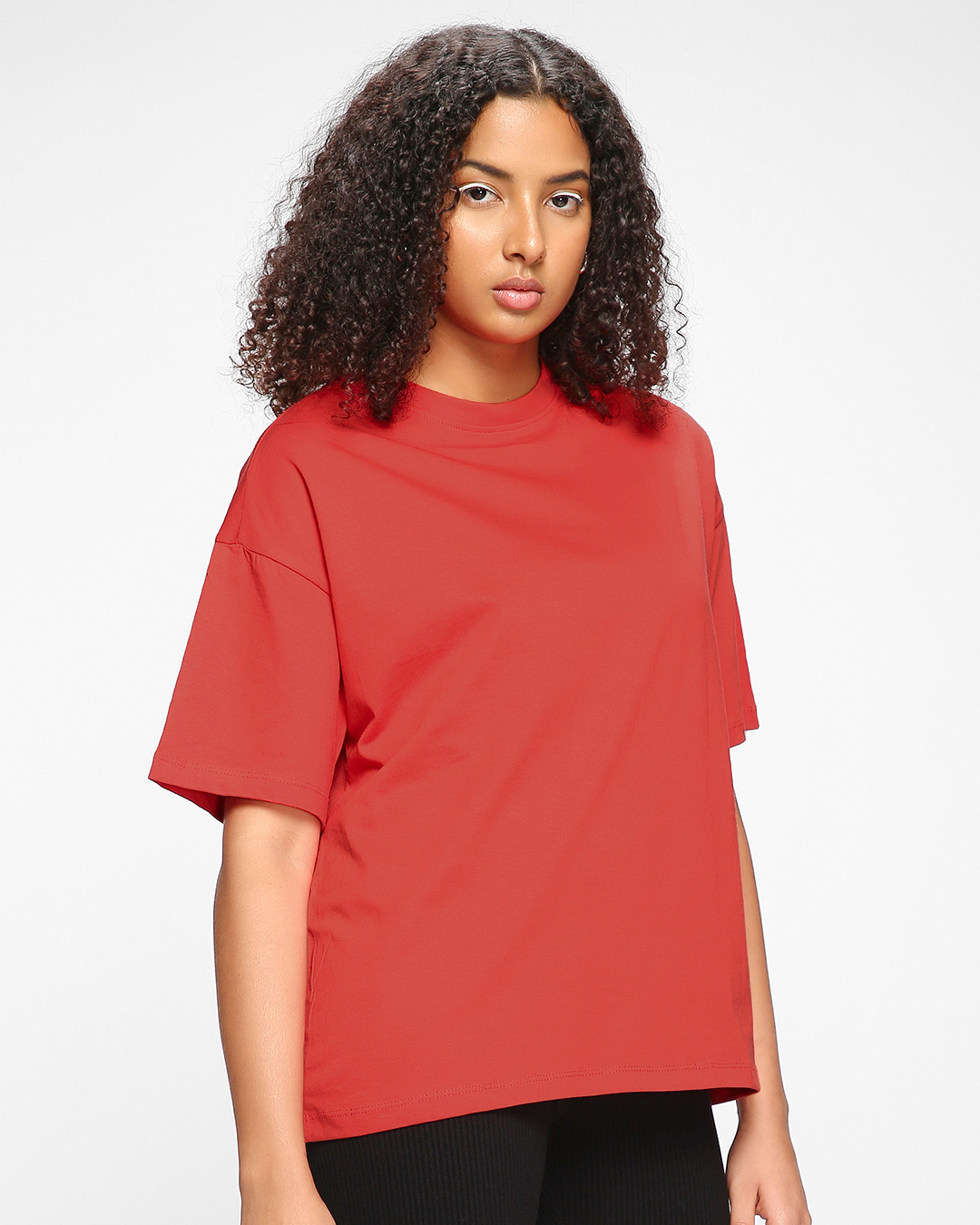 Shop Women's Red Oversized Plus Size T-shirt-Back