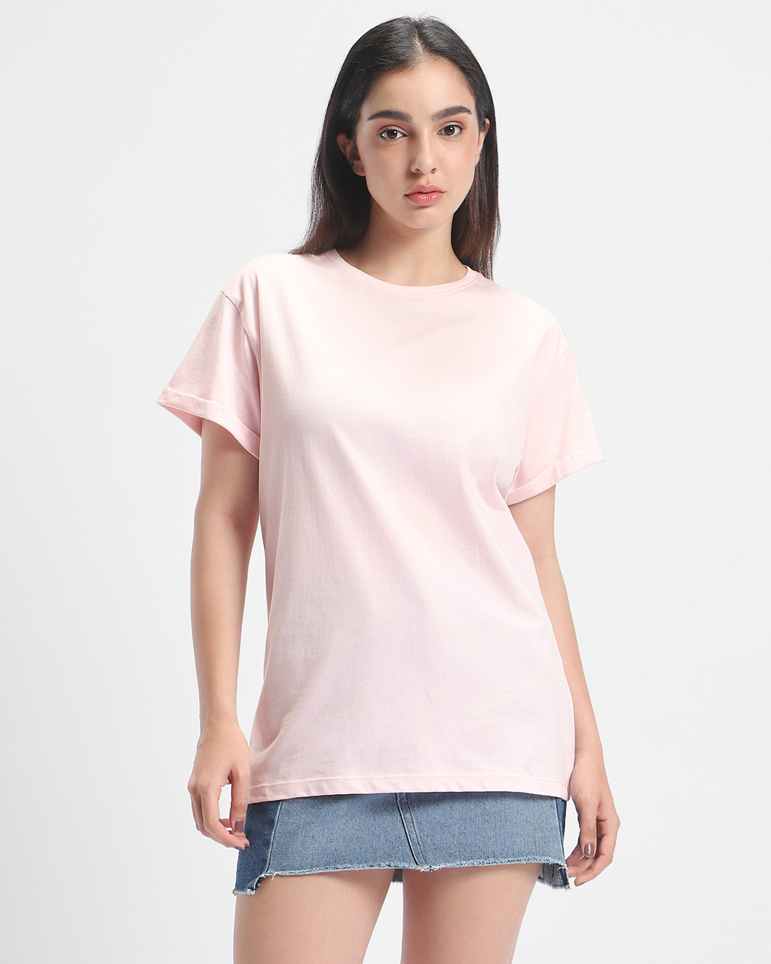 Buy Women's Pink Plus Size Boyfriend Tshirt Online at Bewakoof
