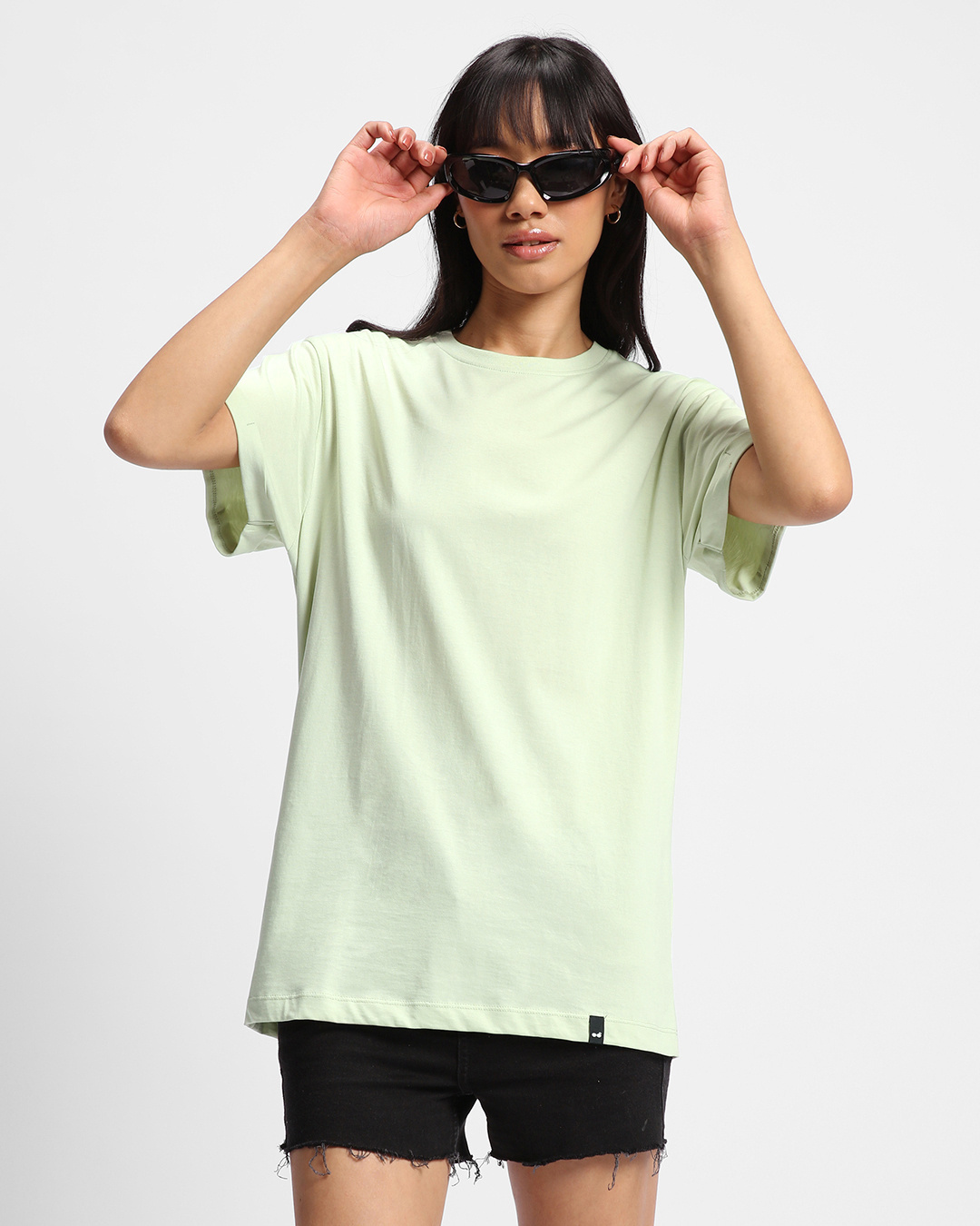 Shop Women's Green Boyfriend T-shirt-Back
