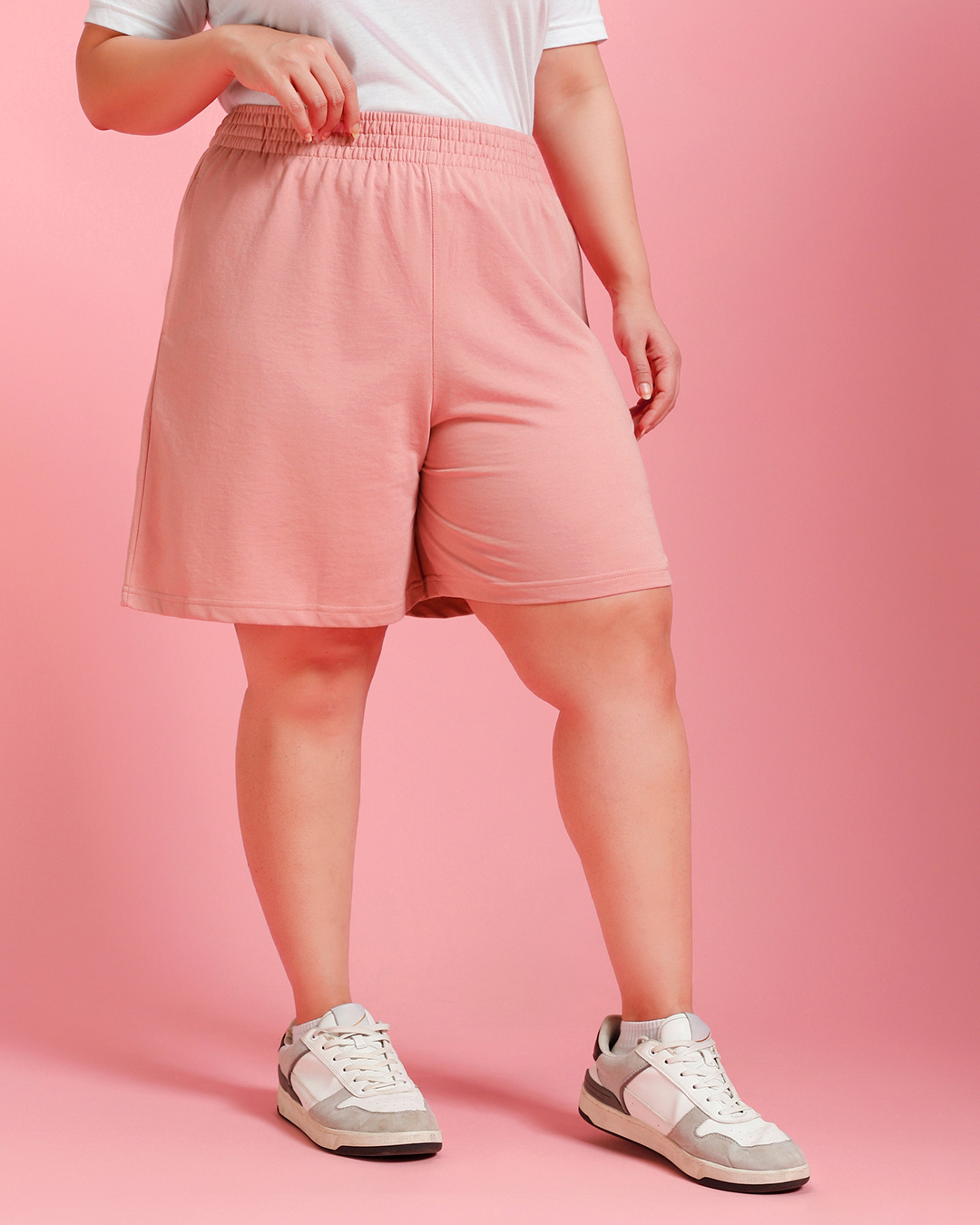 Shop Women's Bridal Rose Boyfriend Plus Size Shorts-Back