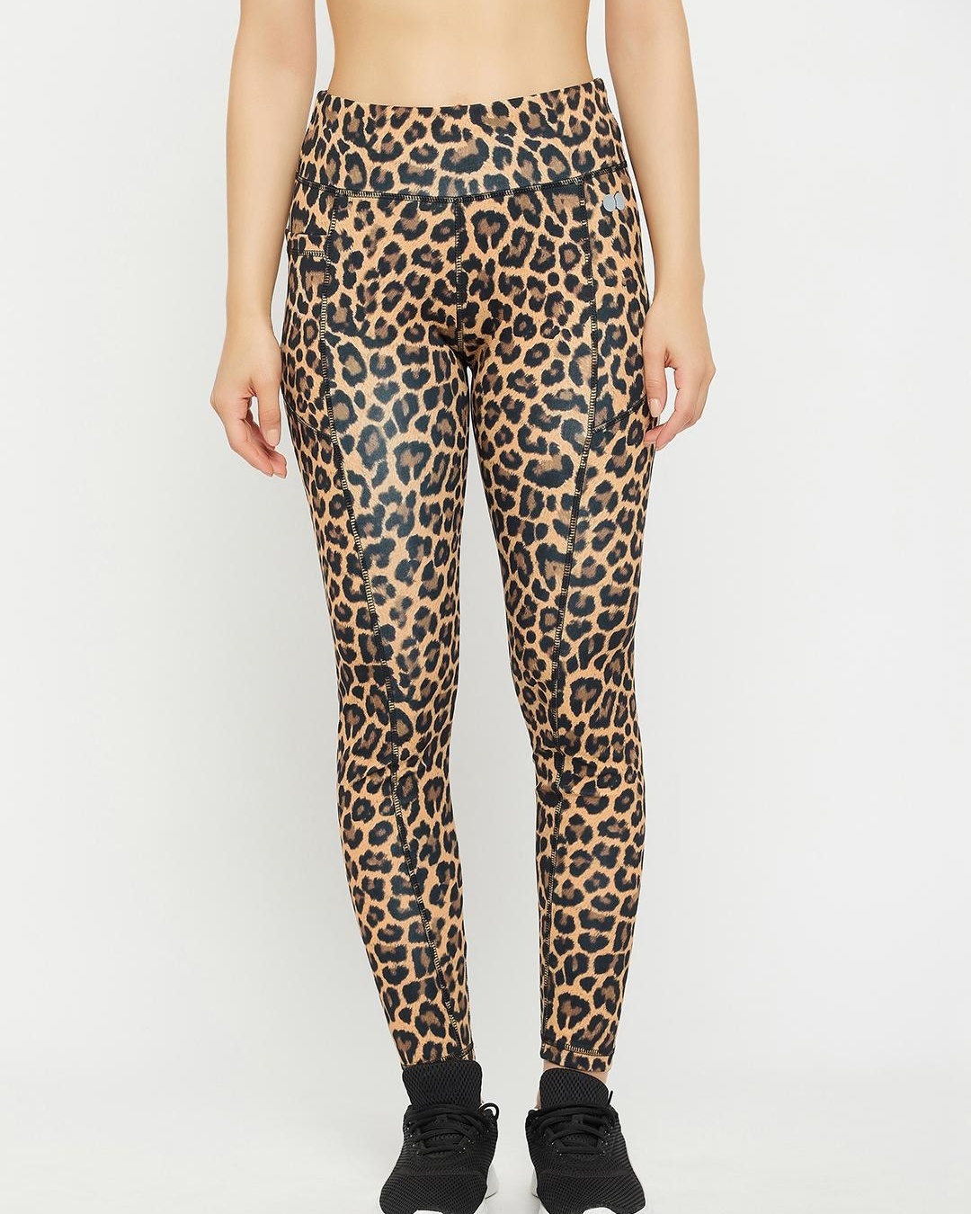 Buy Women's Brown Animal Printed Slim Fit Activewear Tights Online at ...