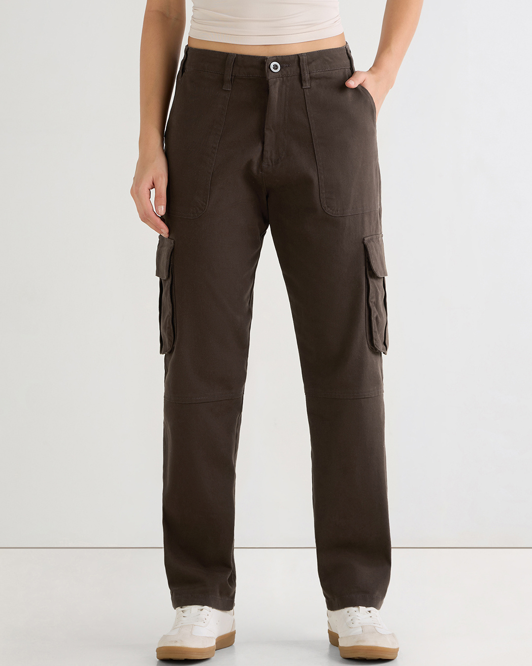 Shop Women's Brown Cargo Pants-Back