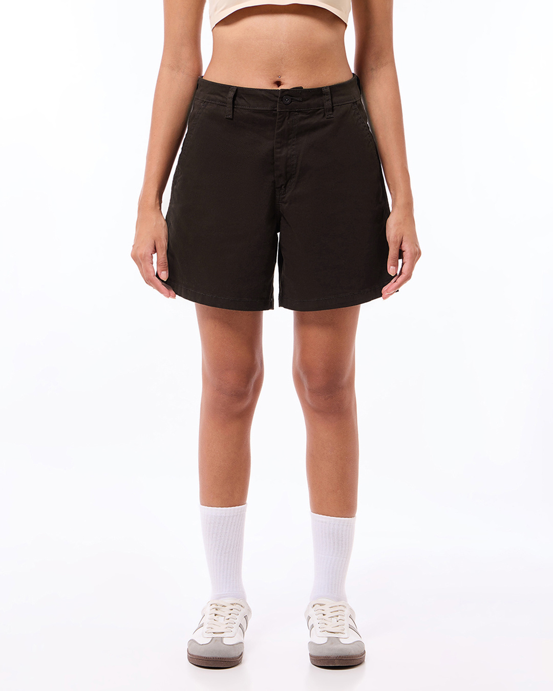 Shop Women's Brown Carpenter Shorts-Back