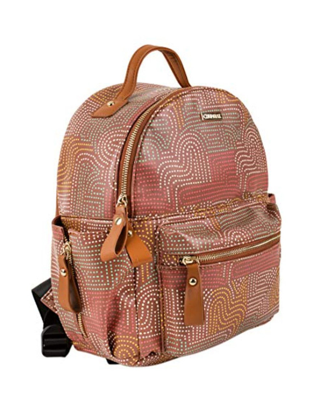Shop Women's Brown Dots And Dots Backpack-Back