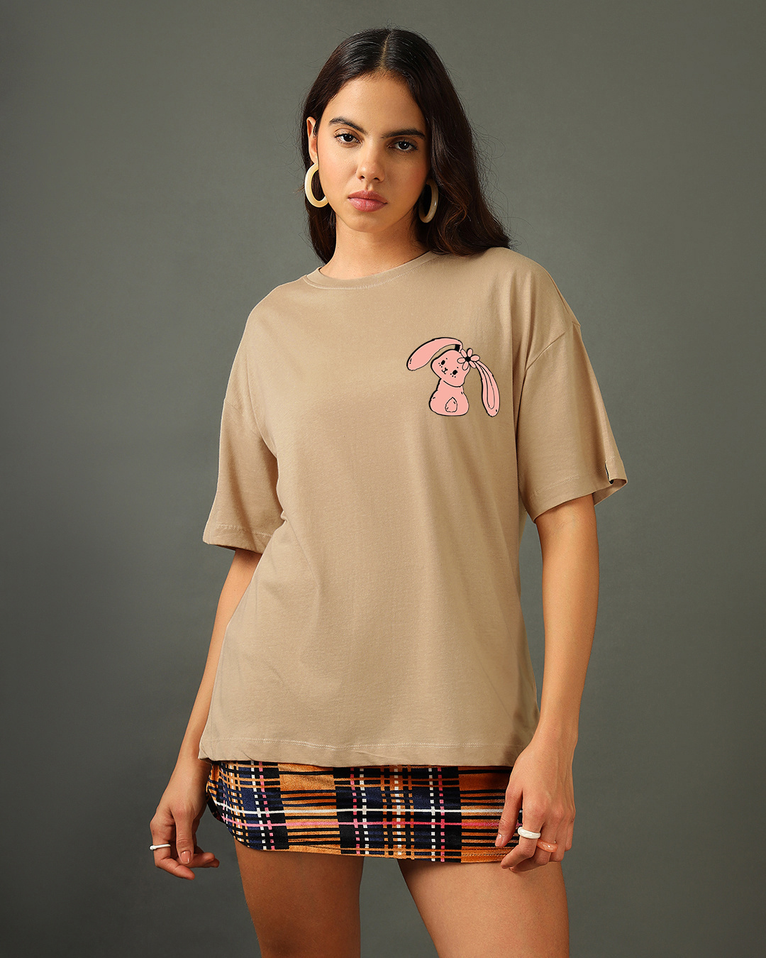 Shop Women's Brown Follow Your Heart Graphic Printed Oversized T-shirt-Back